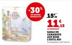 Super U L'ESTIL Sable de Camargue AOP Rose L'Estil Bio offre