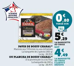 Super U Charal PAVES DE BOEUF CHARAL offre