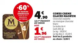 Super U Magnum Cones creme glacee offre