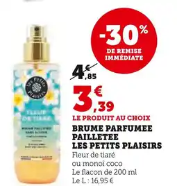 Super U Les Petits Plaisirs Brume parfumée pailletée offre