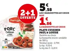 Super U PAUL & LOUISE Plats cuisines offre