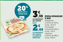 Super U U Bio Pizza surgelée offre