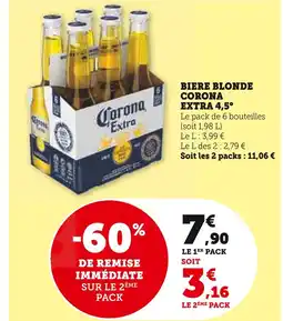 Super U Corona Biere Blonde offre