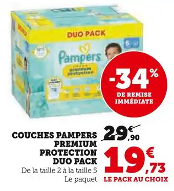 Super U Pampers Couches Premium Protection Duo Pack offre