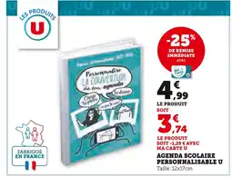 Super U U AGENDA SCOLAIRE PERSONNALISABLE U offre