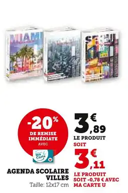 Super U Agenda scolaire villes offre
