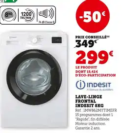 Super U Indesit Lave-linge frontal 8kg offre