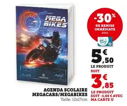 Super U MEGACARS/MEGABIKES Agenda scolaire offre