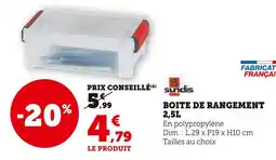 Super U SUNDIS BOITE DE RANGEMENT 2,5L offre