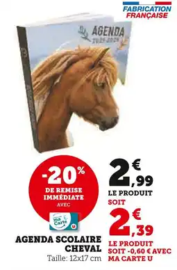 Super U Agenda scolaire cheval offre