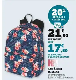 Super U Miss KB Sac à dos offre