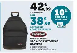 Super U EASTPAK Sac à dos Wyoming offre