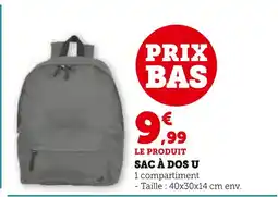 Super U U SAC À DOS offre