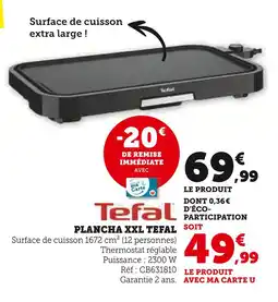 Super U Tefal Plancha XXL offre