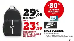 Super U NIKE Sac à dos offre