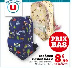 Super U LES PRODUITS U Sac à dos maternelle offre