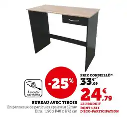Super U Bureau avec tiroir offre