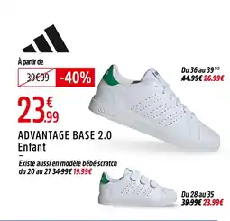 Intersport Adidas ADVANTAGE BASE 2.0 Enfant offre