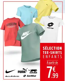 Intersport Nike / Puma / Arness / Quiksilver / Lotto Sélection tee-shirts enfants offre