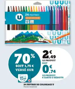 Super U U 24 feutres de coloriage offre