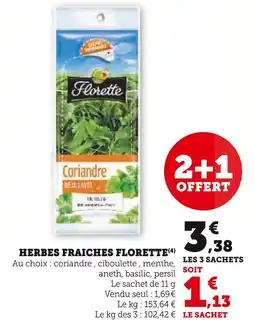 U Express Florette Herbes fraiches offre