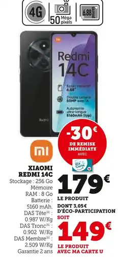 Super U Xiaomi Redmi 14C offre