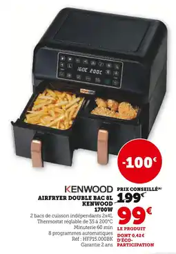 Super U KENWOOD AIRFRYER DOUBLE BAC 8L 1700W offre