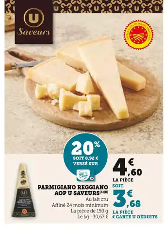 U Express U Saveurs Parmigiano Reggiano AOP offre