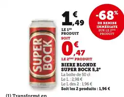 U Express SUPER BOCK 5,2° Biere blonde offre