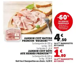 U Express NEGRONI Jambon cuit nature premium offre
