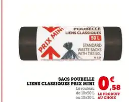 U Express Prix Mini Sacs Poubelle Liens Classiques offre