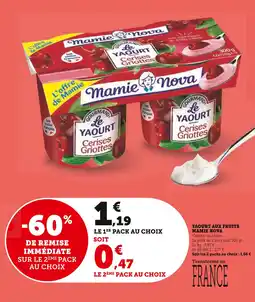 U Express MAMIE NOVA Le yaourt cerises griottes offre