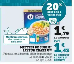 U Express U Miettes de surimi saveur crabe offre