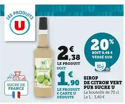 U Express U Sirop de citron vert pur offre