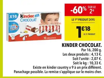Supeco Kinder Chocolat offre