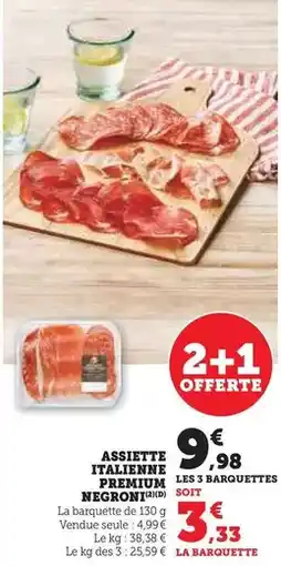 Super U Negroni - assiette italienne premium offre