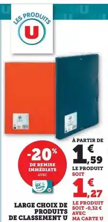 Hyper U U - large choix de produits avec avec classement offre