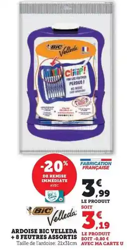 Hyper U Bic - ardoise bic velleda +8 feutres assortis offre