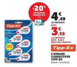 Hyper U Tipp-ex - rubans correcteur offre