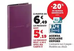 Hyper U Oxford - agenda scolaire offre