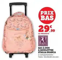 Hyper U Stalla bianca - sac à dos à roulettes offre