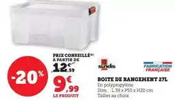 Hyper U Sundis - boite de rangement offre