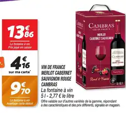 Netto Vin de france merlot cabernet sauvignon rouge cambras offre