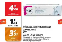 Netto VEET Crème dépilatoire peaux sensibles corps et jambes offre