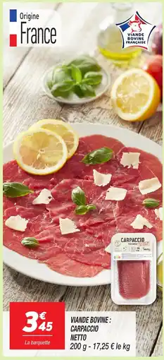 Netto NETTO Viande bovine : carpaccio offre