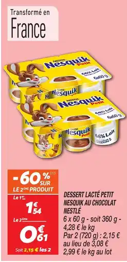 Netto NESTLÉ Dessert lacté petit nesquik au chocolat offre