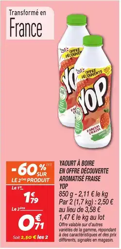 Netto YOP Yaourt à boire en offre découverte aromatisé fraise offre