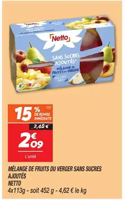 Netto NETTO Mélange de fruits du verger sans sucres ajoutés offre