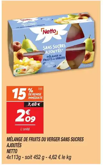 Netto NETTO Mélange de fruits du verger sans sucres ajoutés offre