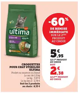 Bi1 ULTIMA Croquettes pour chat sterilise offre